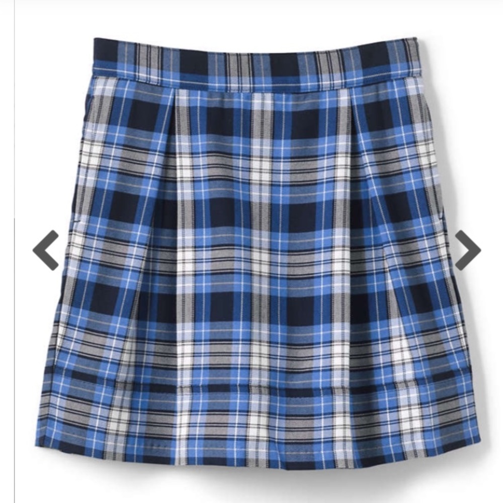 NEW Lands End Plaid Pleated Skirt Top of Knee 16